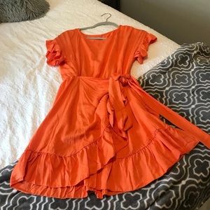 Orange mini dress